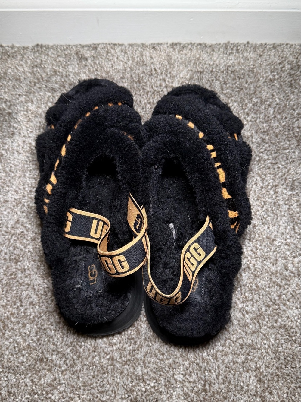 Used Women's Shoes UGG Brand 1127072 Disco Cross Strap Tiger P Flatform Slide - Picture 5 of 6